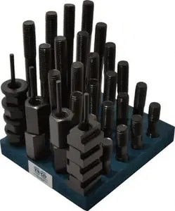 TE-CO 38 Piece, 3/4-10 Stud, 13/16" T Slot, T Nut & Stud Kit 1-1/4" T-Slot Nut Width, 3, 4, 5, 6, 7, 8" Stud Lengths 20611
