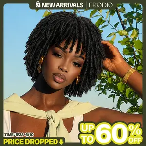 [New Arrival] Frodio Veralux™ Fiber Short Twist Dreadlocks Wig with Curly Bangs | Glueless, Wear and Go, Beginner Friendly