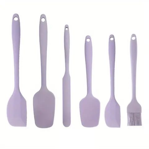 Silicone Spatula Set, 6 Counts/set Baking Tool Set, Heat Resistant Non Stick Cooking Tools for Baking & Mixing, Fully Wrapped and Integrated, Kitchen Utensils & Gadgets, High Temperature Resistant and Can Be Used At 230°