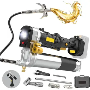 Cordless Grease Gun Compatible with DeWalt 20V MAX Battery(No Battery) 12000PSI High-Pressure with 2-in-1 Rotating Handle, 16.4" Hose & 4 Couplers for Bulk & Cartridge Grease