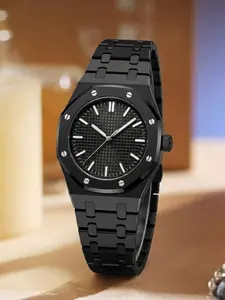 Men's Octagonal Warrior Watch, Steel Band Waterproof Quartz Watch, Luxury Business Casual Wristwatch, New Fashion Sport Watch