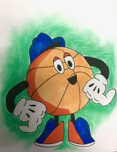 Add-On Art Project - Basketball Cartoon L1 (ages 4+)