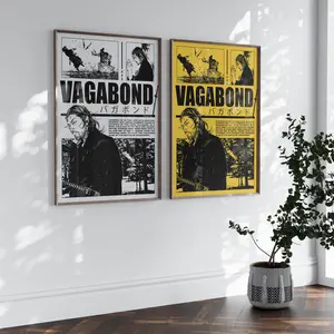 Vagabond Anime Poster Unframed - Miyamoto Musashi Manga Decor - Japanese Manga Aesthetic Panels - Gift for Anime Fans - Retro Anime Wall Art
