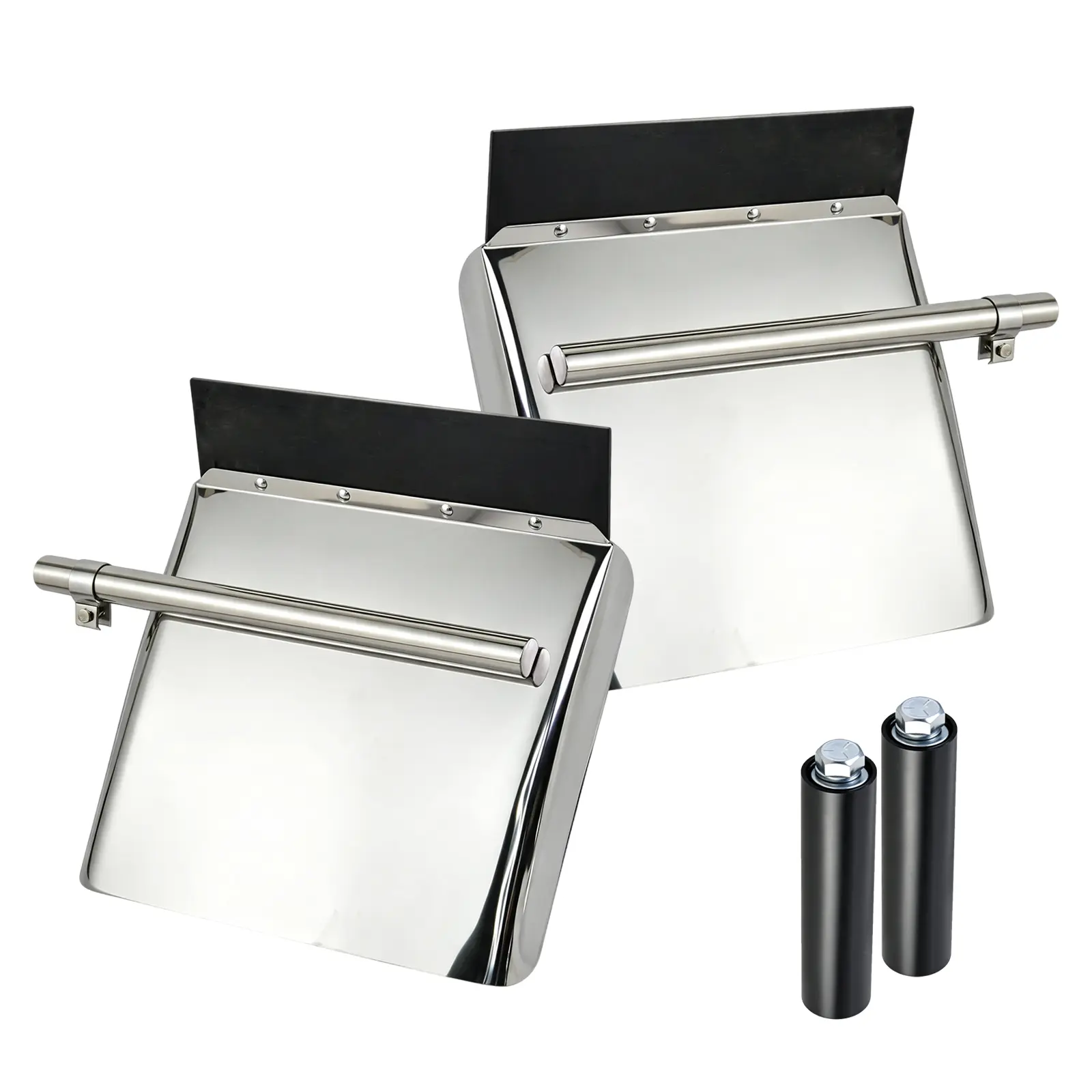 2-Piece Stainless Steel Low Profile Semi Truck Quarter Fenders Standard Kit (24"x24") - Truck Protection, Mounting Ready, Fits FL/VNL/KW, Corrosion Resistant Mud Flaps, Debris Shield, Stylish Streamlined Look, Easy to Maintain and Clean
