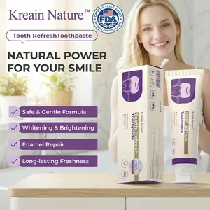 Kreain Nature Tooth Refresh Toothpaste for Fresh Breath Natural Ingredients Gentle Care Whitening Helps Repair Stains Eliminate Stains