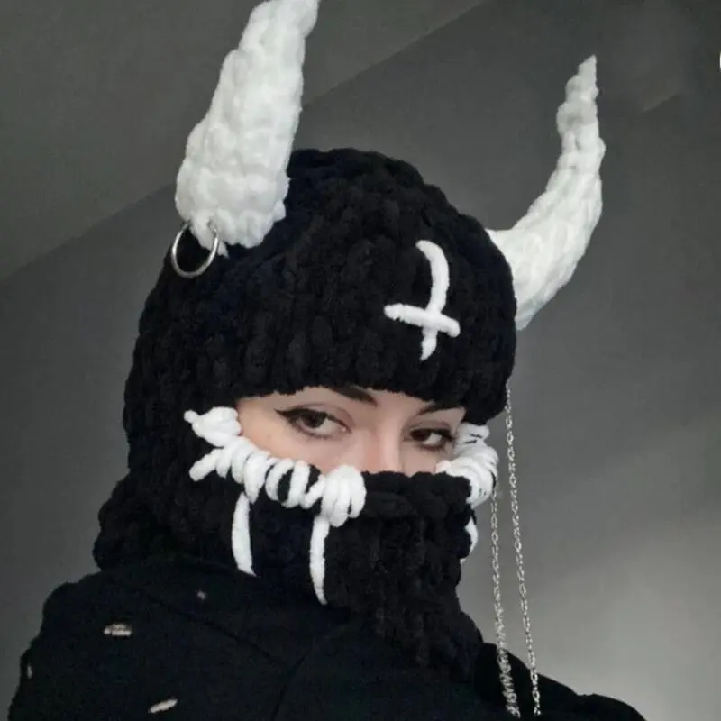 White vertical bar demon horn