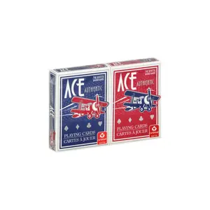 Cartamundi Ace Authentic Plastic-Coated Poker-Size Aviation Theme Playing Cards - Collector's Single Deck for Smooth Shuffling