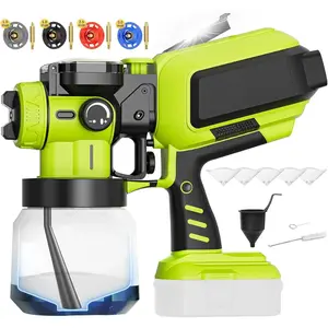Automatic  Sprayer Compatible for Ryobi 18V (NO ), Cordless Electric HVLP  Sprayers with Auto-Spraying, Brushless , LED Light, for Fence Furniture Walls(Bare Tool)