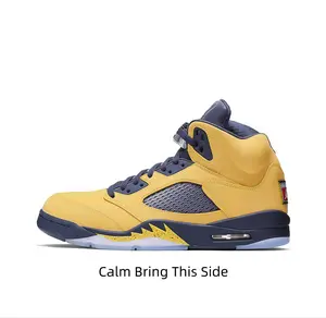 Vibrant yellow navy two-tone retro mid kicks, ideal for preppy college casual street daily fits