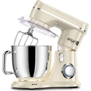 Stand Mixer,10-Speed Kitchen Electric Mixer,Tilt-  Mixer with Dough Hook, Wire Whisk, Flat Beater, Stainless Steel Bowl (White2, 5QT)
