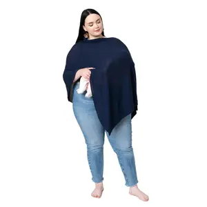 The Cocoon - Navy, Breathable, 7-in-1, Knit Nursing cover for Breastfeeding Mamas, Plus Size
