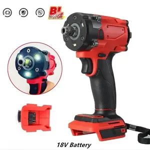 Brushless Impac Wrench 500N.m Electric Driver 1/2" Repair Cordless Screwdriver 4 Gears Power Tools for 18V Battery