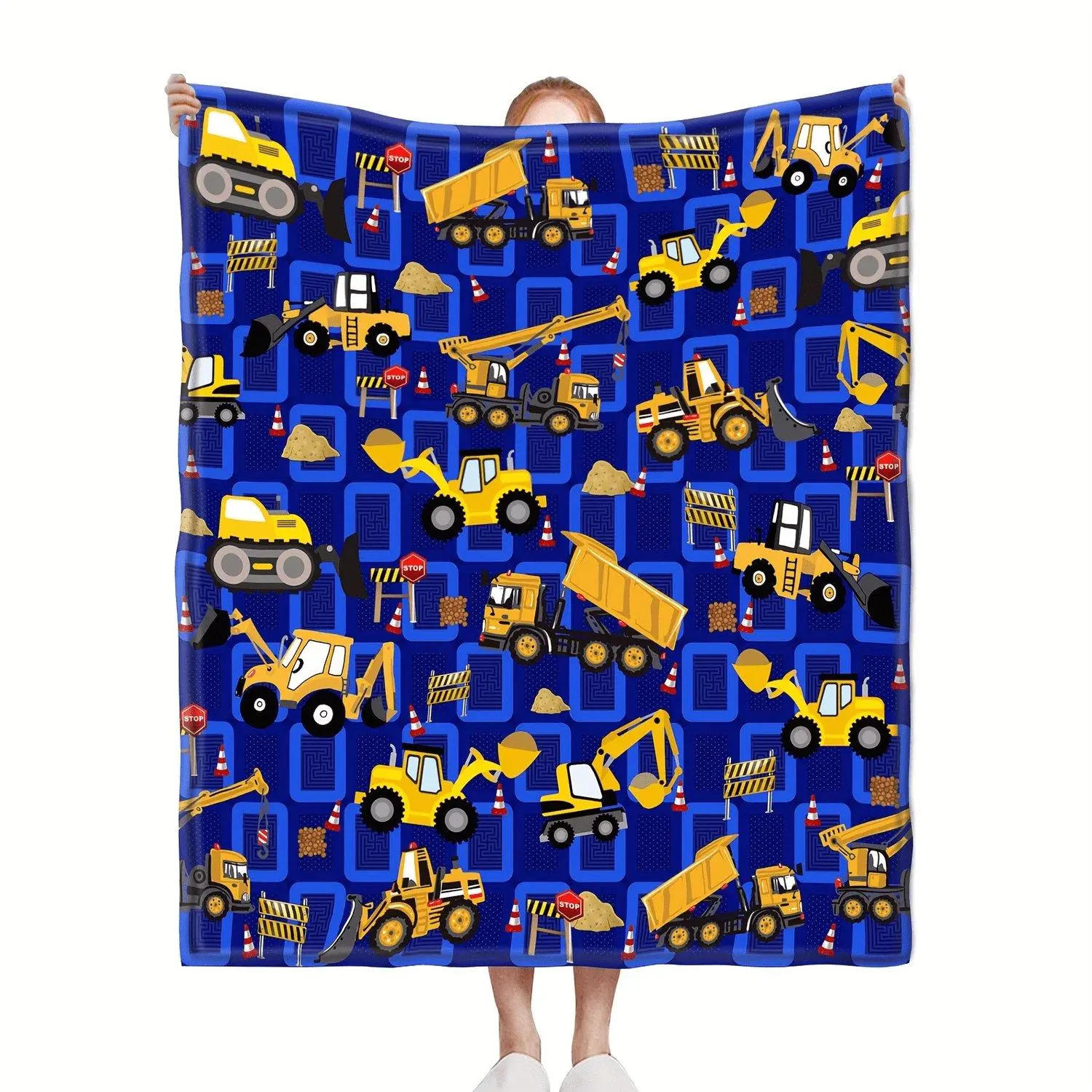 Ultra-Soft Flannel Truck Blanket - Cozy Lightweight Throw for Bed, Sofa, Couch - Machine Washable - Perfect Gift for Boys & Girls for Youngsters