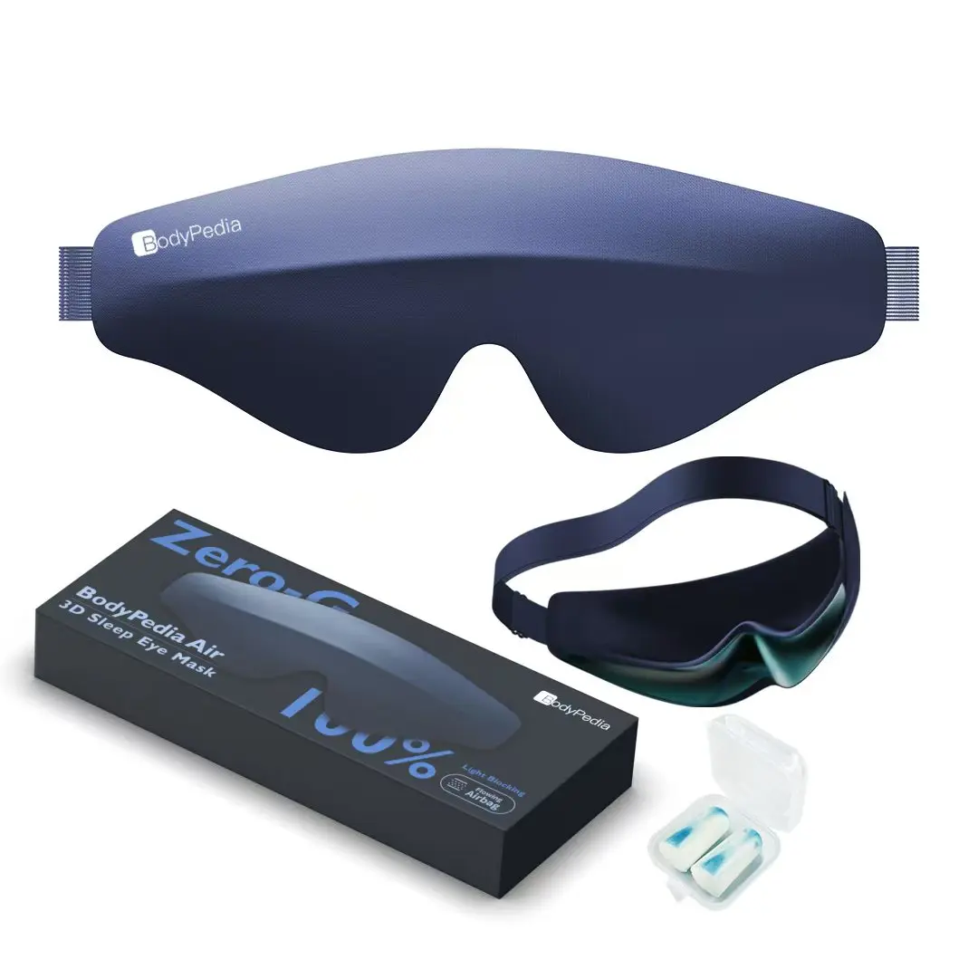 BodyPedia Air 3D Blue Sleep Eye Mask - Breathable, Lightweight, Fits All Face Shapes, ZeroEye Pressure, Perfect for Comfort and Light Blocking