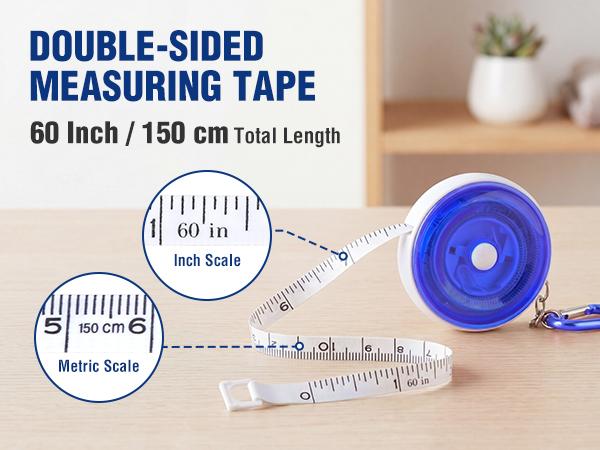 #BacktoSchool WORKPRO Soft Tape Measure, 60-Inch (150cm) Retractable Measuring Tape for Body Measurements, Sewing, Tailoring, Fabric, Cloth, Knitting and Crafts, Dual-Sided Scales with Carabiner Clip