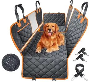 [NEW!] Dog Car Seat Cover for Back Seat, 100% Waterproof Dog Hammock Scratchproof, 600D Nonslip with Mesh Window and Storage Pocket, Cars Trucks SUV
