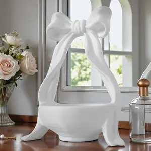 3D Printed Bow Jewelry Dish, Durable Lightweight Pla Plastic, Perfect for Vanity or Bathroom Counter, Stores Rings Earrings and Small Accessories