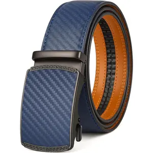 Men's Ratchet Belt  No-Hole Slide Buckle - Adjustable Men's Dress & Casual Belt