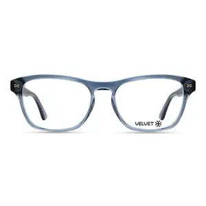 Velvet Billie Modern Rectangular Frame Eco-Friendly Bio-Based Material for Women Small to Medium Faces Crystal Blue Frame Only