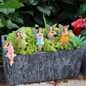 Winged Flower Fairy Figurine, 1 Box Creative Garden Bonsai Decoration Pendant, Garden Fairy Tale Scene Decoration Accessories