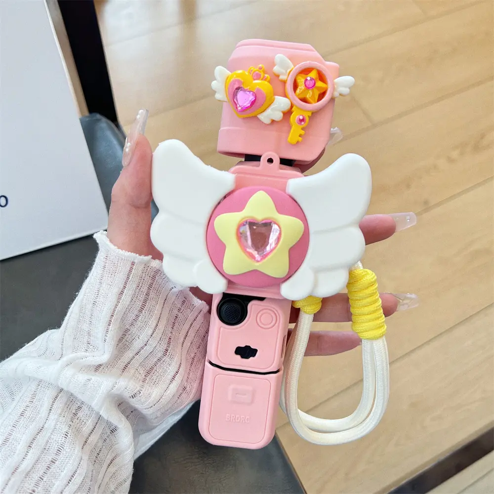 Luxury Cute Cartoon Silicone Camera Case, DIY Handheld Gimbal Protector, Fits Dji Pocket 3/4, with Wrist Strap, Anti-Drop, Ultra-Thin, Lightweight, Accessories