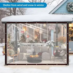 7x10 FT Clear Waterproof Tarps Outdoor Garden Rainproof Covering Clear Vinyl Tarp Transparent Waterproof Tarpaulin for Covering Henhouse Multi-Purpose Protection Vintage Room Decor porch canopy Winter Essentials