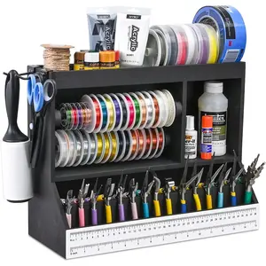 Jewelry and Craft Working Table Bench with measurement, organizes Tools, Wire, and Glue, maintains all your jewelry or beads-making accessories, Color: Black