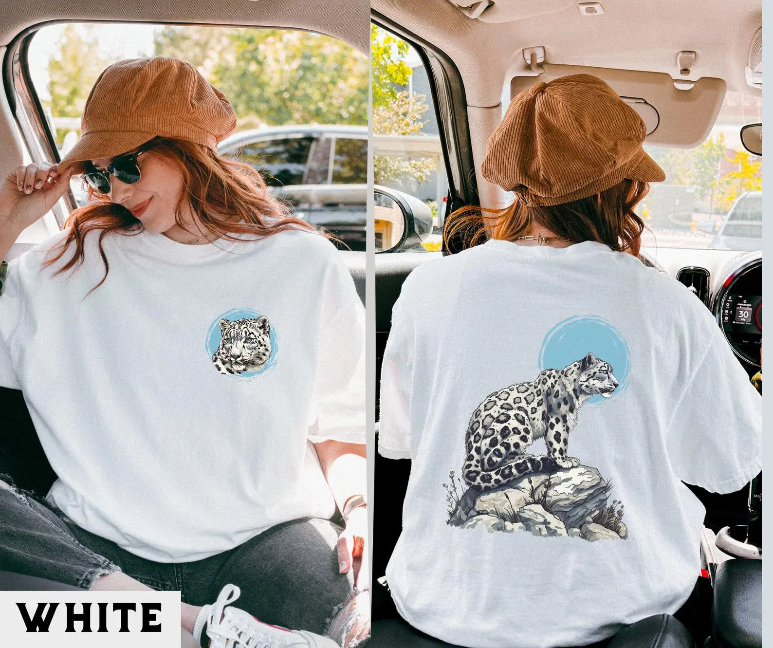 Snow Leopard Comfort Colors Tee, Vintage Big Cat Graphic T-Shirt, Nature-Inspired Wildlife Shirt