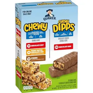 Quaker Chewy Granola Bars, Chewy & Dipps Variety Pack, 58 Count