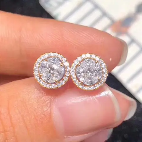 Rhinestone Decorated Stud Earrings, Fashionable Earrings for Women, Daily Clothing Decor, Birthday Gift