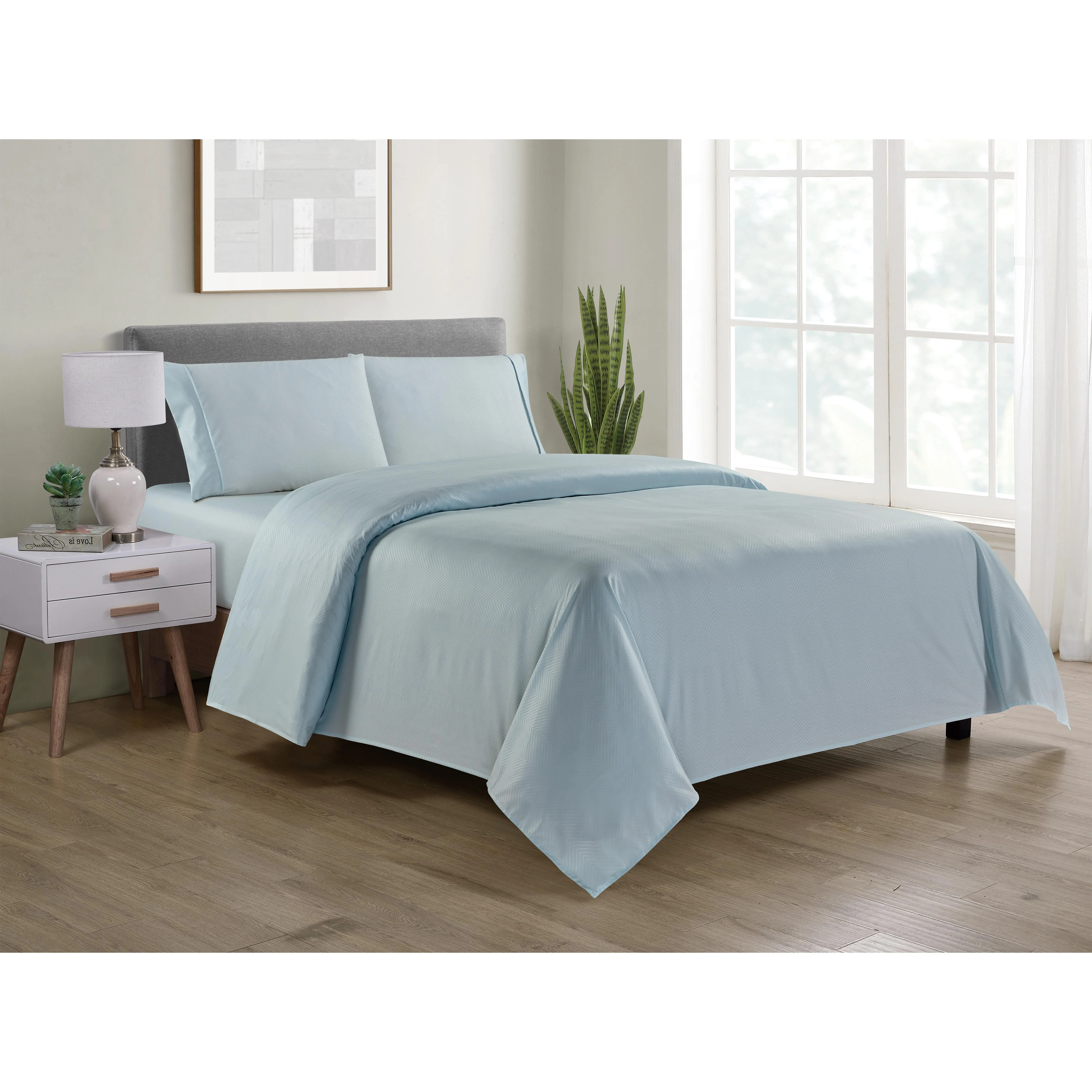 Bamboo 4 Piece Luxury Chevron Embossed Sheet Set