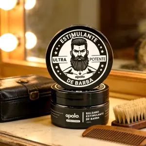 Apolo Beard Stimulator Balm UltraPotente Formula 100ML for Fuller Healthier Beards Paraben-Free Cruelty-Free Enhanced Growth Soft Smooth Strengthens Roots