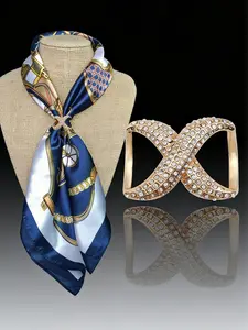 Fashionable Scarf Clips Set, High-End Silk Tie Rings, Casual Collar Clips, All Seasons Accessory, 2 Pieces