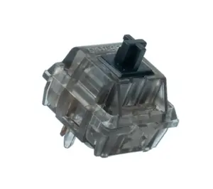 GATERON INK V2 Black Silent Linear Switch Set – 60gf Operating Force, 2.0mm Pre-travel, 4.0mm Total Travel, POM Stem, Translucent PC Top & Polymer Bottom, Black-plated Spring, Plug-in LED, 5-Pin