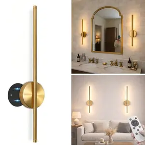 1 Set Modern Nordic LED Indoor Wall Lamp, Night Light, Decorative Wall Light, Lamps For Bedroom, Lamp For Living Room, Three Color Adjustable Bedside Wall Lamp - 50cm Type-C Rechargeable, Commercial Lighting Rust Proof Wall Hanging Lamp