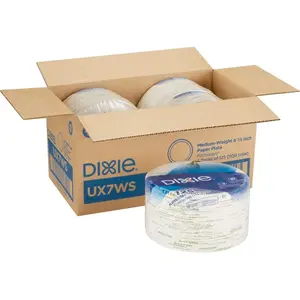 Pathways Soak-Proof Shield Mediumweight Paper Plates, WiseSize, 6.88" dia, Green/Burgundy, 500/Carton