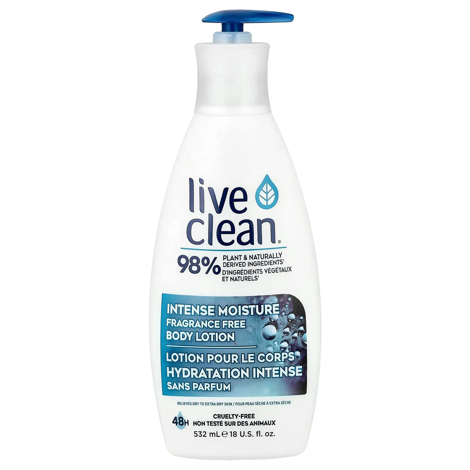 Live Clean Intense Moisture Body Lotion, Fragrance Free, 18 fl oz (532 ml)