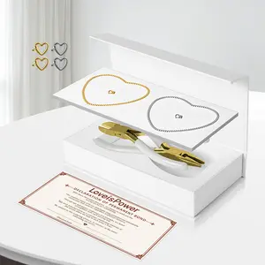 [D]Elegant Lock Clasp Couple Bracelet Kit – A Meaningful Permanent Love Gift for Him and Her, Perfect for Dates, Anniversaries, and Special Occasions