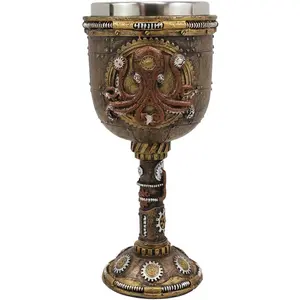 Nautical Steampunk Clockwork Technology Kraken Sea Octopus Wine Goblet Chalice