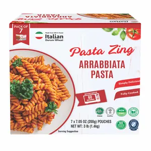 Pasta Zing Microwavable Arrabbiata Pasta Pack of 7, 7.05 Ounce 100% Italian Durum Wheat Ready to Eat in 60 Seconds - Spicy & Flavorful Traditional Sauce - Carb