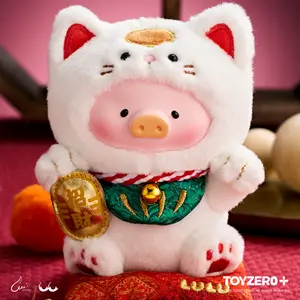 LuLu the Piggy - 'Lucky Meow On My Hand' Vinyl Face Plush Keychain