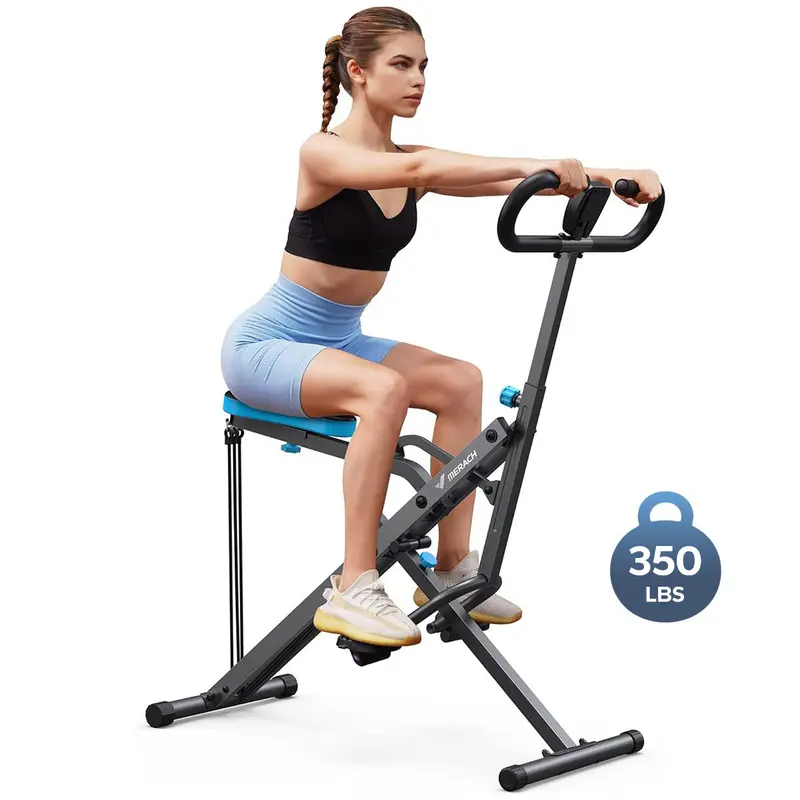 MERACH Squat Assist Machine - Indoor Fitness Equipment for At-Home Gym, Workout Tool for Glute Training & Building a Strong Lower Body, Adjustable Resistance, Foldable Leg Exerciser (350lbs Capacity), Rowing Function, Effortless Setup, 12-Month Support, S