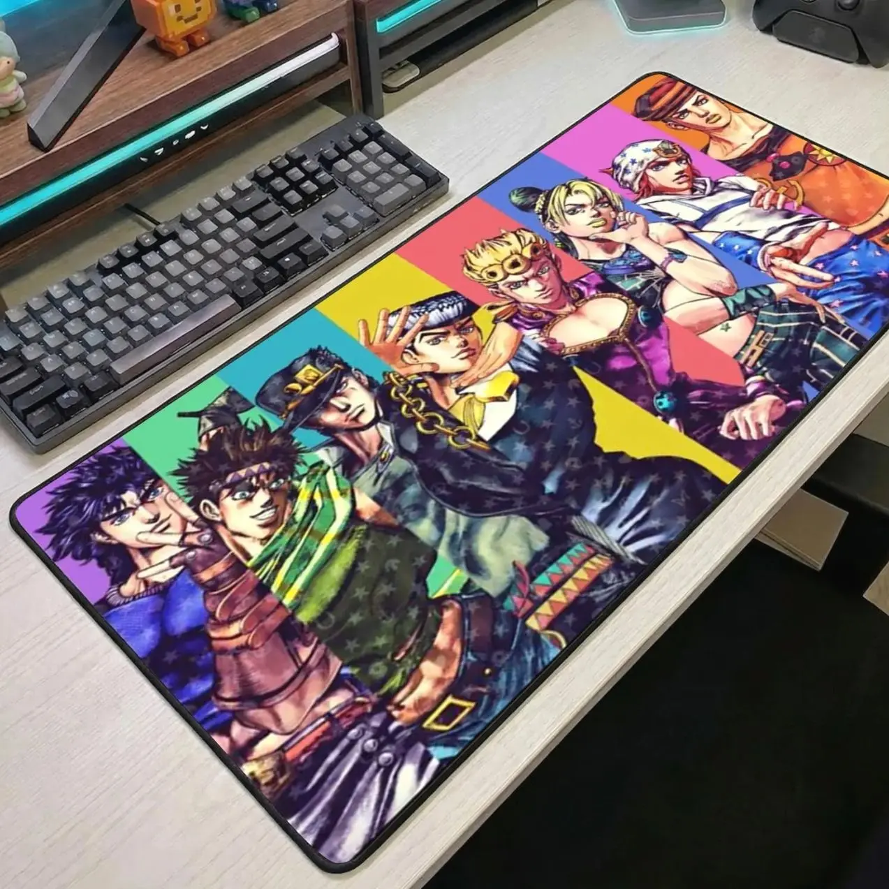 JoJo Bizarre Adventure Mouse Pad Anime Desk Mat JoJo Mousepad Large Desk Mat Colorful Anime Gamer Desk Mat Gift
