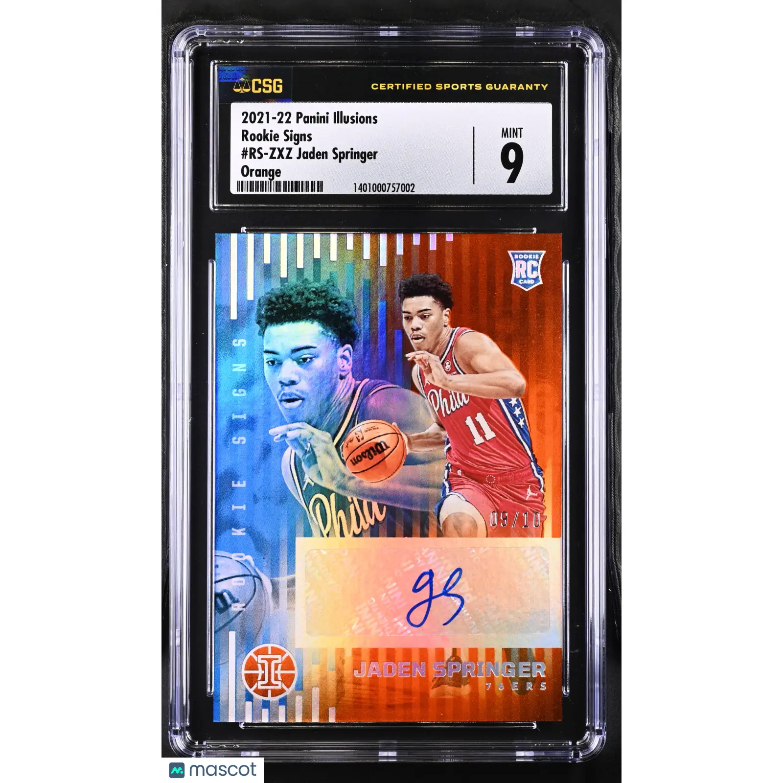 Jaden Springer CGC 2021 Illusions #RS ZXZ Orange 09/10 Auto 9