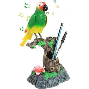 Talking Parrot Toy, Talking Bird Toy Electronic Animal Pets Home Office Decoration Sound Activated Kids Birthday Gift