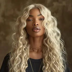 RedoHair Blonde Body Wave Human Hair Lace Front Wig, 13×4 Inches - Tangle-Free and Shed-Free, Glueless Design