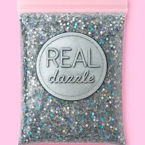 REAL dazzle Silver Holographic Glitter – Ultra Sparkle Fine Mix Bling Rhinestone Decoration Diy Rhinestone