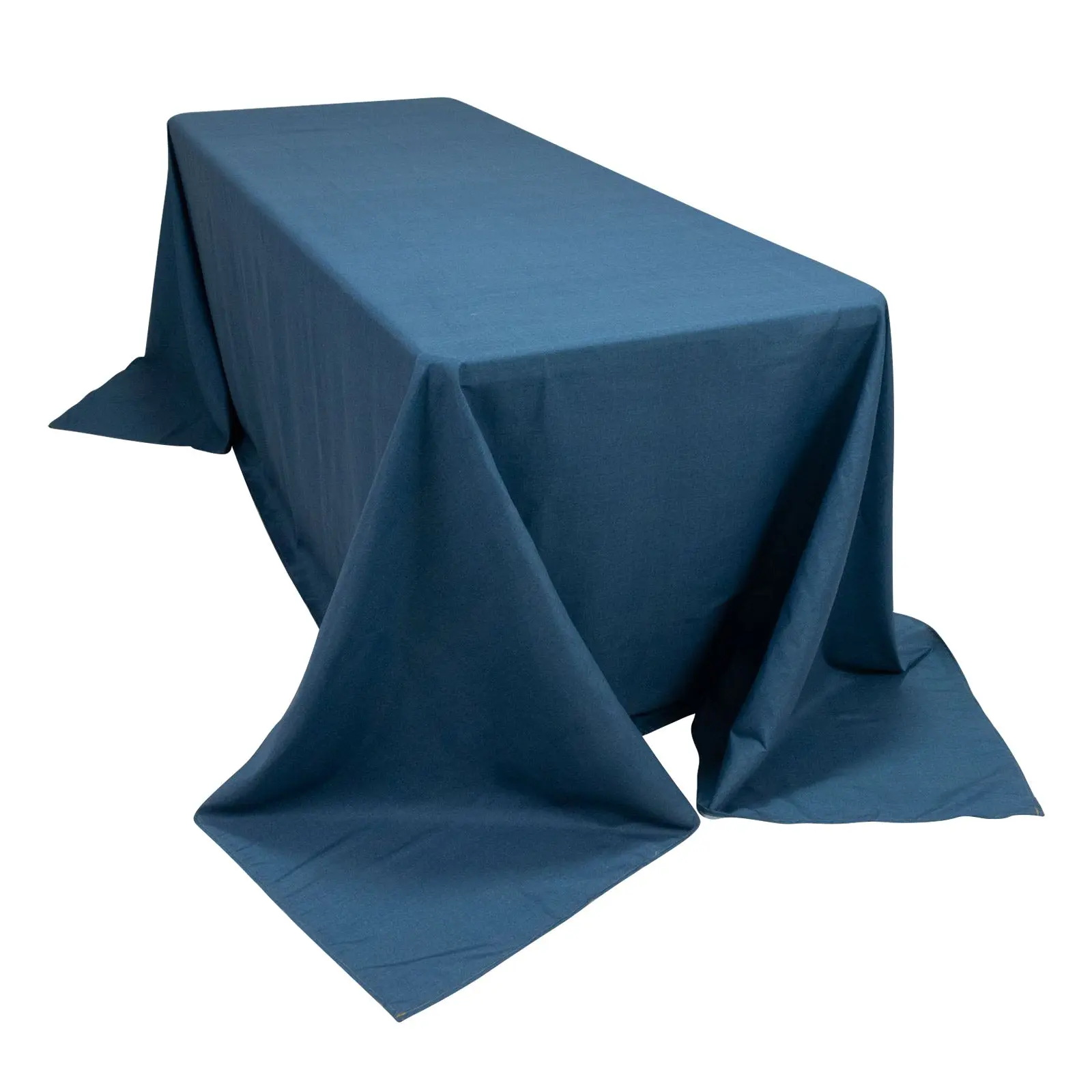 90x132in Polyester Rectangular Tablecloth - Denim Blue, Seamless Faux Denim Design for Stylish Gatherings, Banquet Halls, Events, Hotels & Hospitality Environments, 90X132 Inches, Rectangle