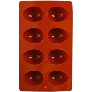 1 Pack Easter Egg Pan Mold, 8-cavity  Candy Mold Cake Decoration, DIY Egg-Shaped Baking Tools for Soap Making,  Truffles, Cupcakes, Muffins, Candy, Jelly, Desserts, Ice Trays