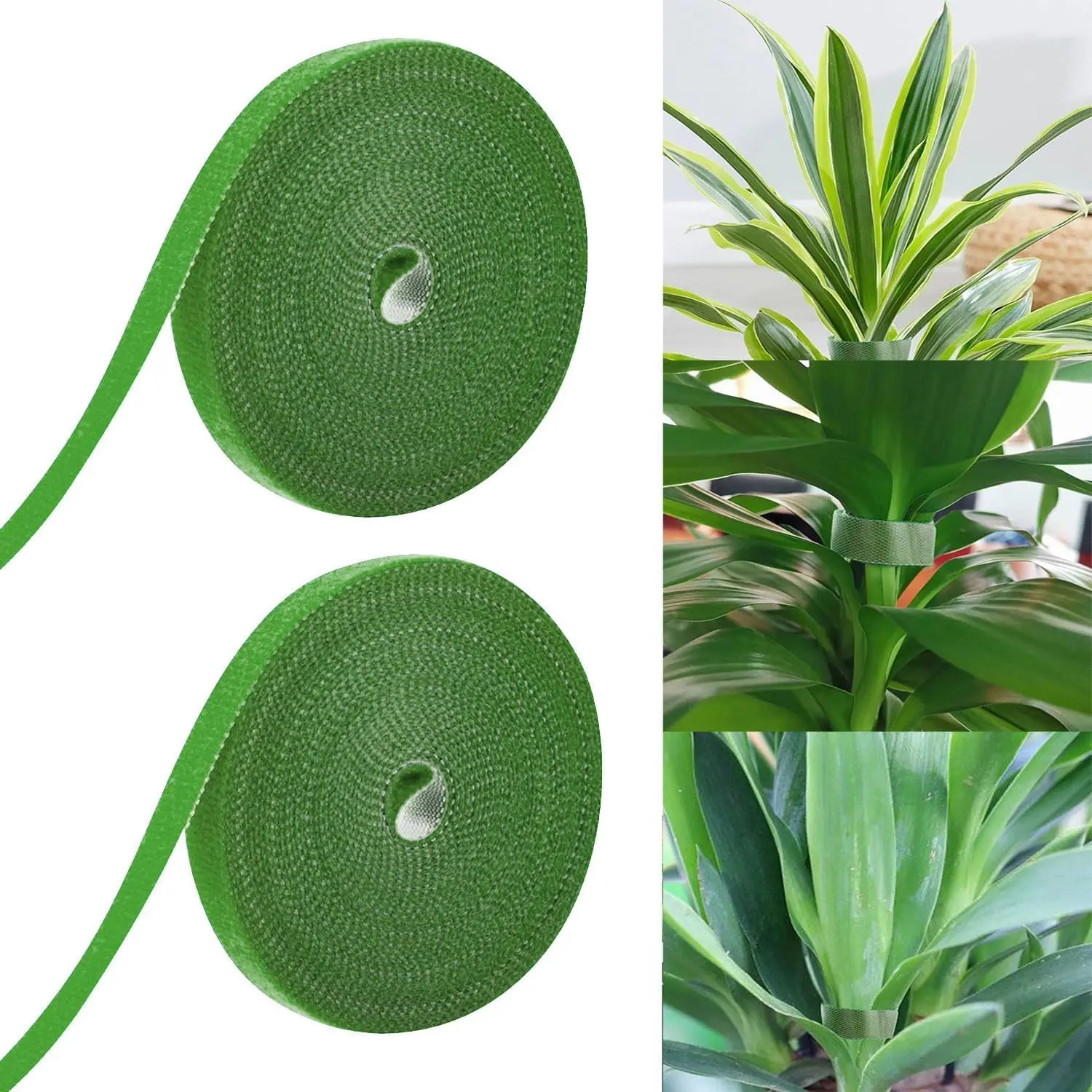 2 count Green  Tape Garden Tapes, 10ft  Ties Tape Garden Ties for Climbing  Adjustable for  Outside  Supports, Support Structures